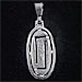 Sterling Silver Pendant - Greek Key Oval (30mm)
