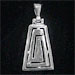 Sterling Silver Pendant - Greek Key Trapezoid (29mm)
