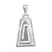 Sterling Silver Pendant - Greek Key Trapezoid (29mm)