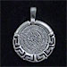 Sterling Silver Pendant - Phaistos Disk With Greek Key (24mm)