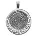 Sterling Silver Pendant - Phaistos Disk With Greek Key (24mm)