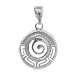 Sterling Silver Pendant - Swirl With Greek Key (17mm)