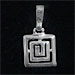 Sterling Silver Pendant - Greek Key Square (12mm)