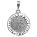 Sterling Silver Pendant - Phaistos Disk With Greek Key (25mm)