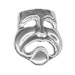 Sterling Silver Pendant - Classic Tragedy Mask Medium (22mm)