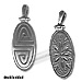 Sterling Silver Pendant - Double Sided Greek Key and Floral (40mm)