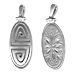 Sterling Silver Pendant - Double Sided Oval Greek Key and Floral (27mm)