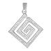 Sterling Silver Pendant - Greek Key with Swarovski Crystals Large (25mm)