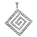 Sterling Silver Pendant - Punched Silver Greek Key (53mm)