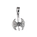 Sterling Silver Pendant - Decorated Minoan Double Axe (28mm)