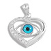 The Amphitrite Collection - Sterling Silver Pendant - Heart Eye with Cubic Zirconia (31mm)