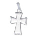 Sterling Silver Pendant - Sandblasted Flared Cross (30mm)