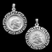 Platinum Plated Sterling Silver Pendant - Athena and Alexander with Greek Key (25mm)