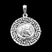 Platinum Plated Sterling Silver Pendant - Alexander and Parthenon with Greek Key (17mm)