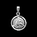 Sterling Silver Pendant - Athena and Parthenon (14mm) Rhodium Plated