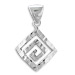 Sterling Silver Pendant - Curved Greek Key with Hammered Detail (19mm)