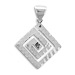 Sterling Silver Pendant - Greek Key with Hammered Detail (28mm)