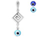 Sterling Silver Pendant - Greek Key Motif w/ Mati Evil Eye (29mm)