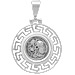 Sterling Silver Pendant - Athena w/ Greek Key Motif Border (25mm)