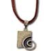 Neoclassic Collection :: Spiral Motif Rectangular Pendant with leather cord (17mm)