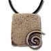 Neoclassic Collection :: Spiral Motif Square Pendant with rubber cord (32mm)
