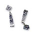 Sterling Silver Triangular Greek Key Dangle Earrings (30mm)