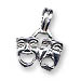 Sterling Silver Comedy and Tragedy Masks Pendant (25x13mm)