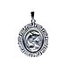 Sterling Silver Pendant - Two-Sided Oval Alexander (or Athena) with Parthenon 2.5cm