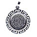 Sterling Silver Pendant  - Phaistos Disk w/ Greek Key Motif (22mm) Rhodium Plated