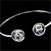 Silver Circular Duel 15mm Symbols Cuff Bracelet (6cm)