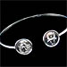 Silver Circular Dual 15mm Symbols Cuff Bracelet (6cm) (Special 50% Off)