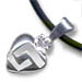 Sterling Silver Greek Key Heart Pendant Necklace
