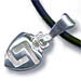 Sterling Silver Greek Key Heart Pendant Necklace