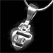 Sterling Silver Greek Key Heart Pendant Necklace