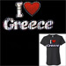Crystal Studded Tshirt - Plaid I Love Greece Style D6099