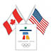 Vancouver 2010 Canada & USA Duel Flags Pin