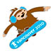 Vancouver 2010 Mascot Quatchi Snowboard Cross Pin