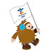 Vancouver 2010 Quatchi Carrying Olympic Flag Pin