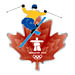 Vancouver 2010 Clear Red Leaf Skier Pin