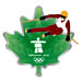 Vancouver 2010 Clear Green Leaf Skier Pin