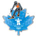 Vancouver 2010 Clear Blue Leaf Skier Pin