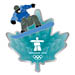 Vancouver 2010 Clear Aqua Leaf Snowboarder Pin