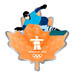 Vancouver 2010 Clear Orange Leaf Snowboarder Pin