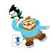 Vancouver 2010 Mascots Quatchi and Miga Figure Skating Pin