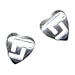 Sterling Silver Greek Key Heart-Shaped Earrings
