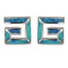 The Neptune Collection - Sterling Silver Earrings - Greek Key Square and Opal (8mm)