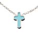 The Amphitrite Collection - Platinum Plated Sterling Silver Necklace - Turquoise Cross (10mm) 