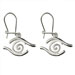 Sterling Silver Earrings - Swirl w/ Evil Eye Border (23mm)