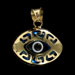 Greek Sterling Silver Mati Collection - Pendant w/ turquise glass and Evil Eye (12mm) 