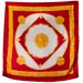 Authentic Greek Silk Shawl / Scarf w/ Byzantine Shield Motif - Burgundy and Gold Tones